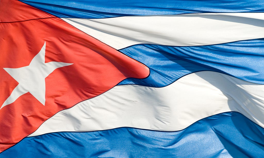 Waving Cuban flag