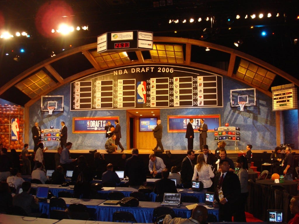 Imagine if the NBA Draft Lottery happened during the Draft itself. (Image: Wikimedia Commons)