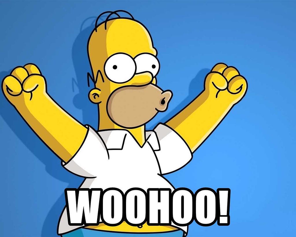 Homer Simpson saying Woo Hoo!