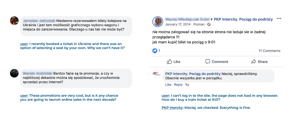 Here are screens from facebook page presenting main pain points of users and ICC responding them