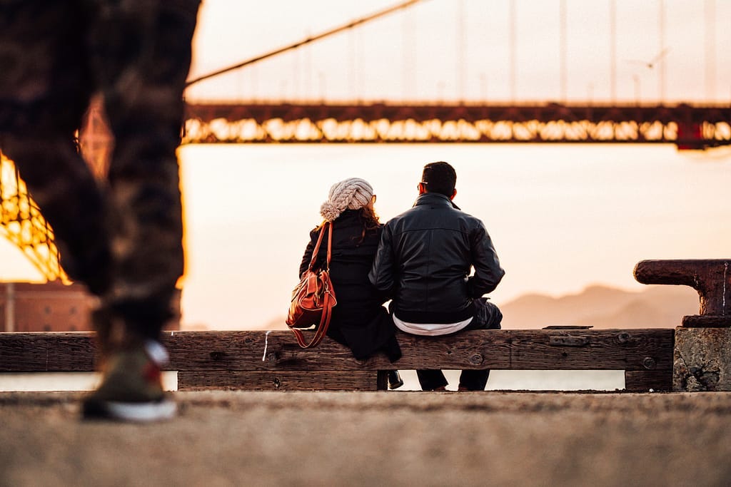 Couple looking at Bridge