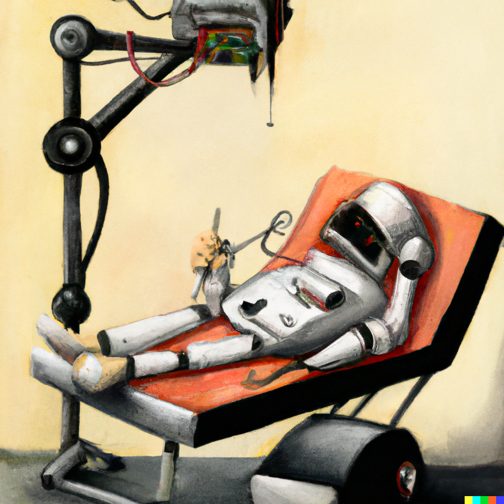 “AI at the Dentist”, generated by Dall-E2.