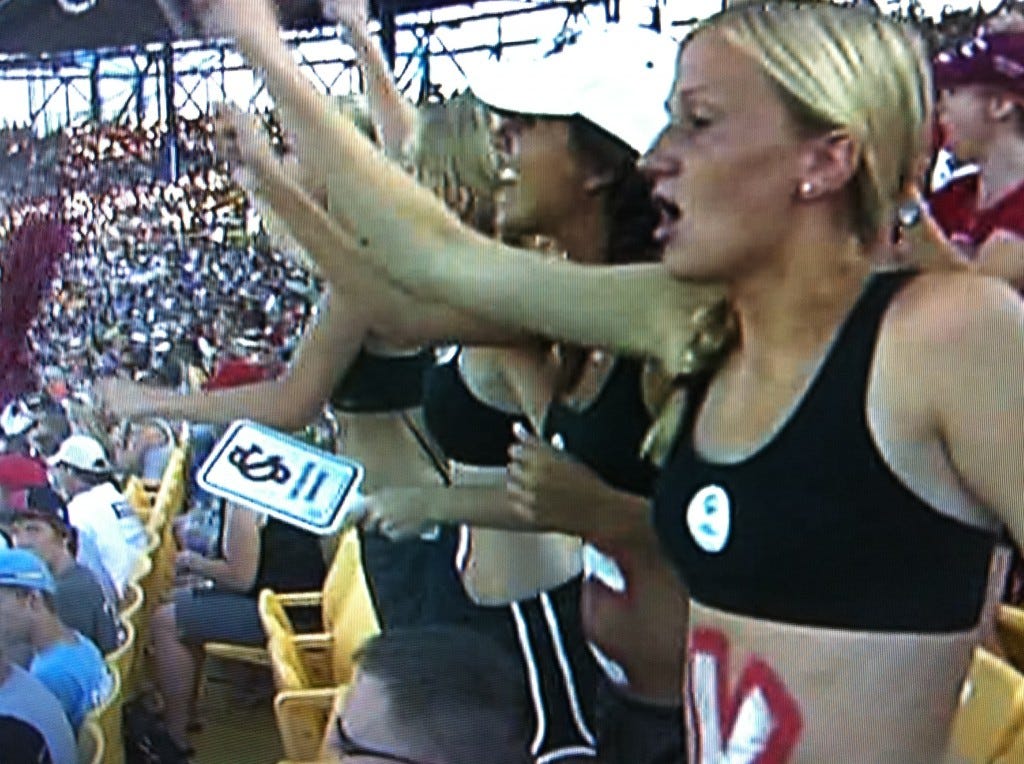 South Carolina Female Cheering Section at the College World Series