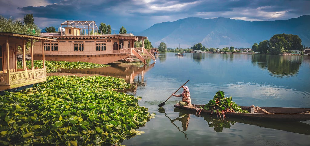 A lake scane in Kashmir