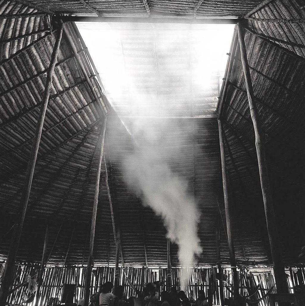 The interior of a Makuna longhouse.