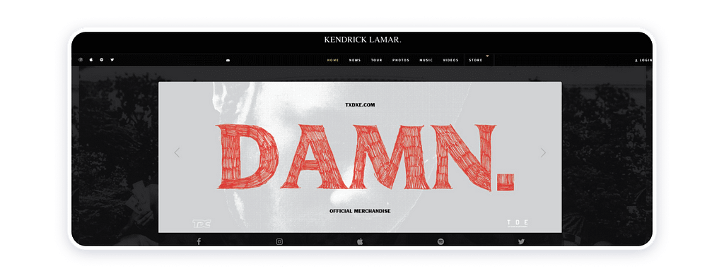 Kendrick Lamar website example