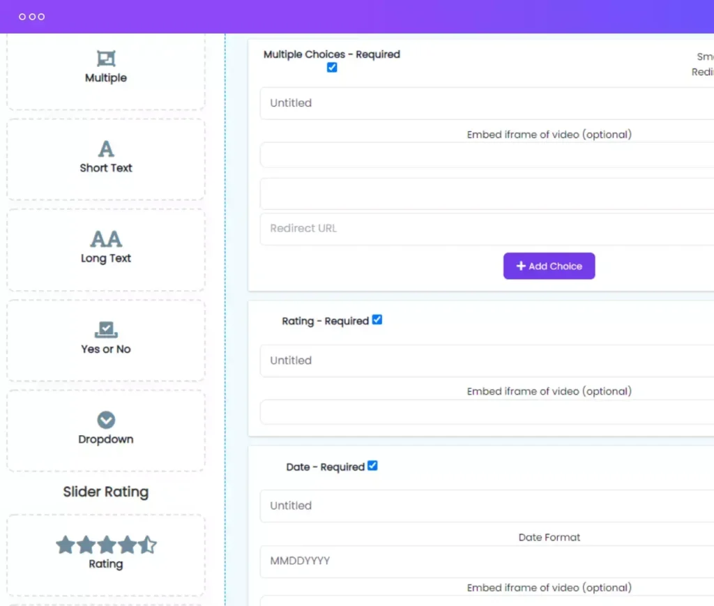 Drag & Drop Survey Builder Canvas