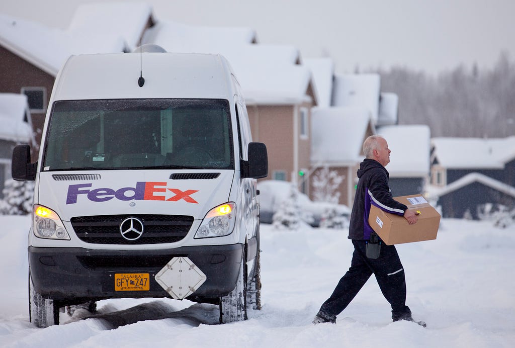 FedEx Express courier Ron Bernier in Anchorage, Alaska