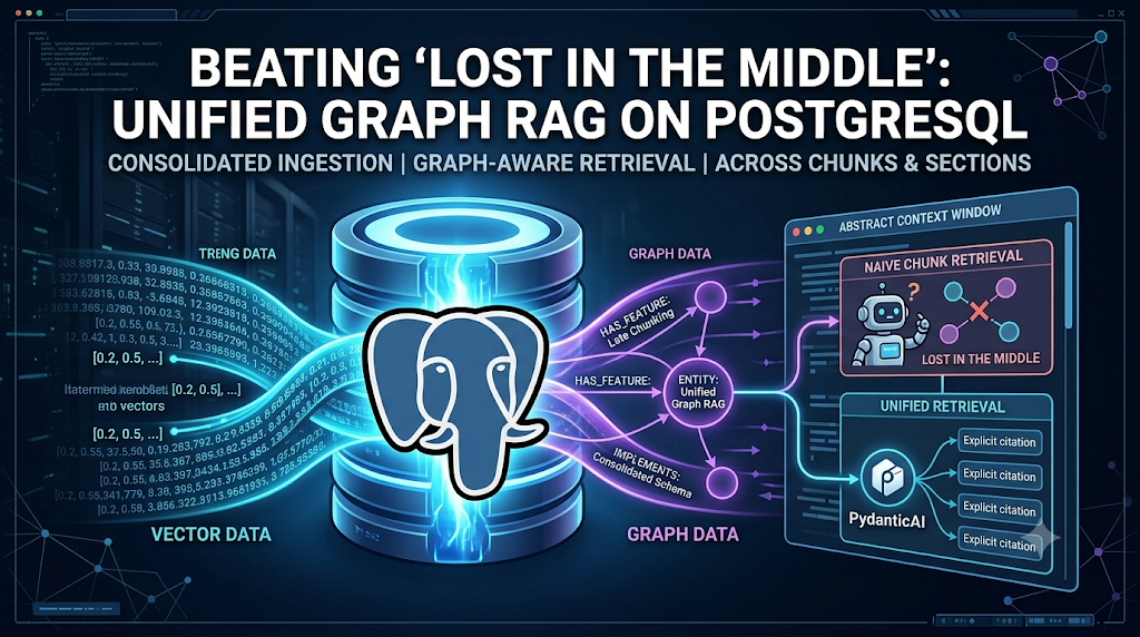 Beating “Lost in the Middle”: Unified Graph RAG on PostgreSQL