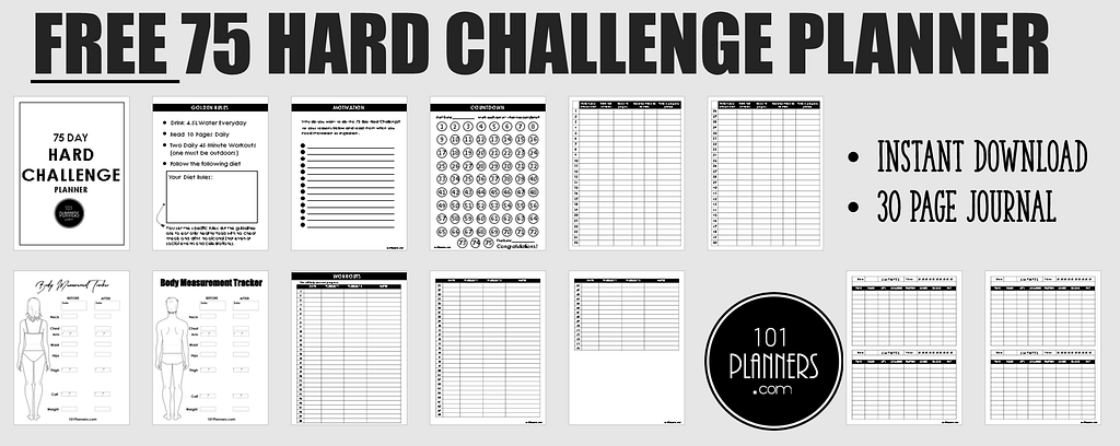 75 hard challenge planner