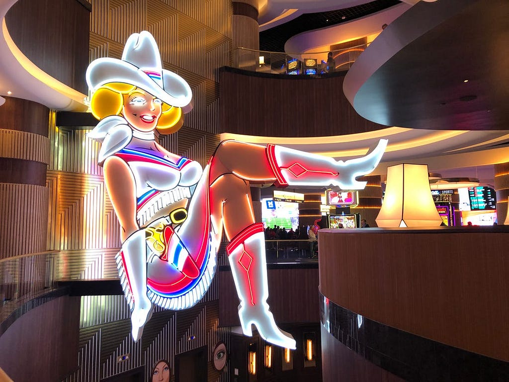 I also liked the restored version of the original “Vegas Vickie” neon sign, complete with her white, fringed cowgirl outfit.