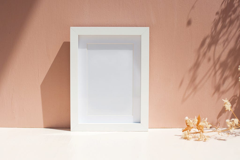 A picture frame against a wall