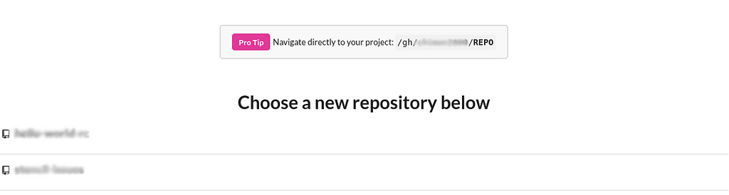 Choose a new repository