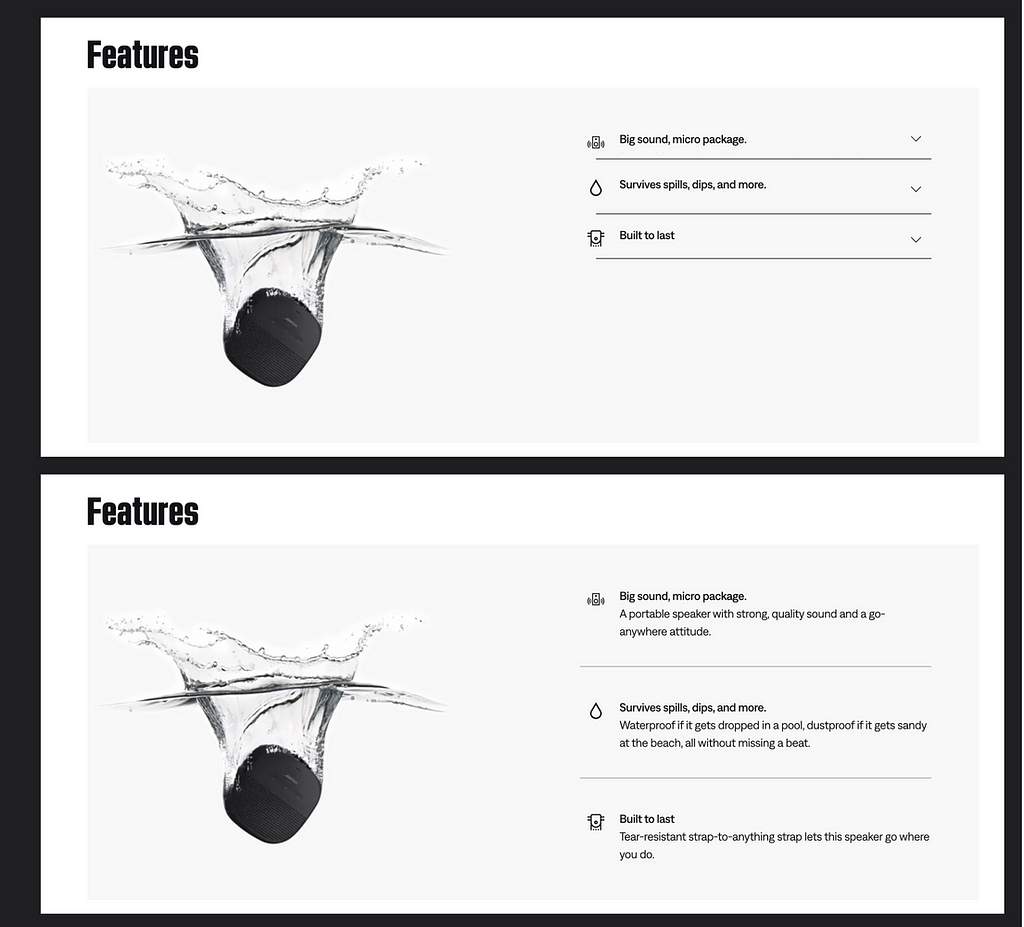 before and after optimizing the mobile first design for desktop