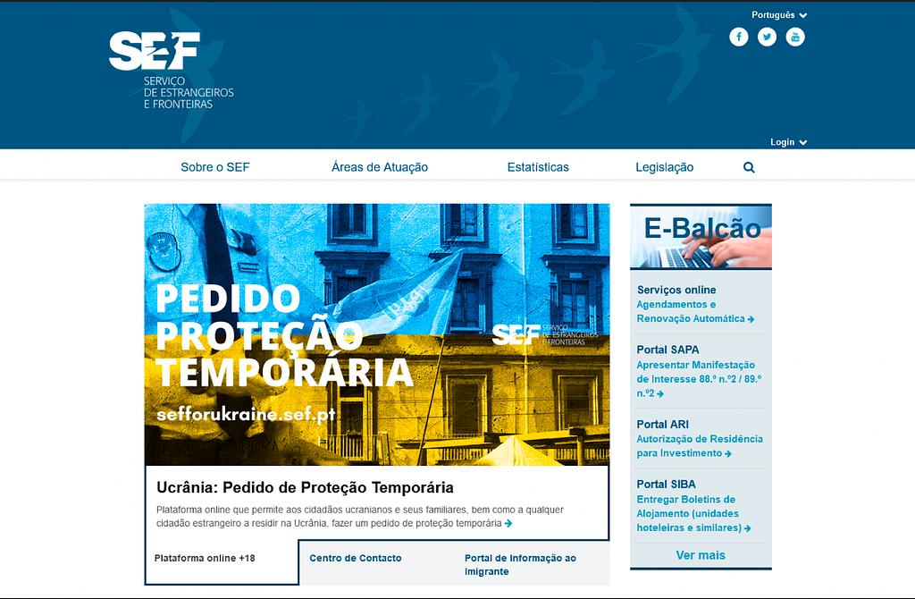Print Screen of SEF website