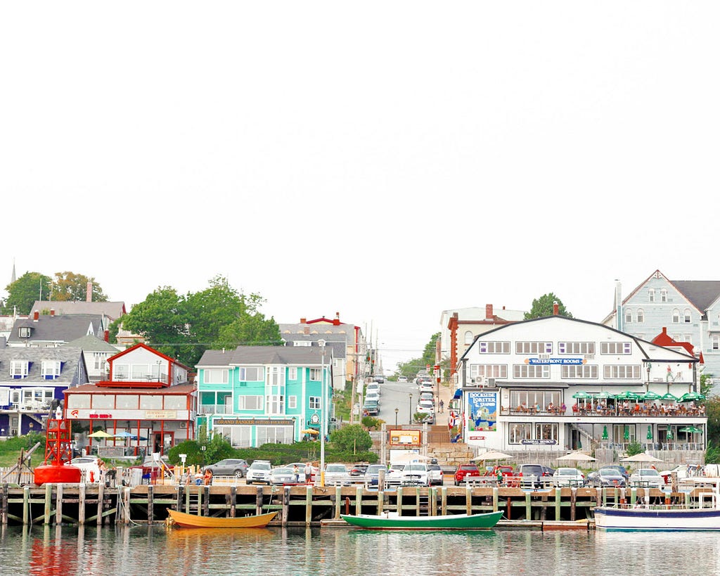 Picturesque scene of a harbor-side fishing town
