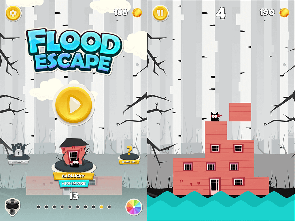 Badlucky level in Flood Escape: cover and gameplay