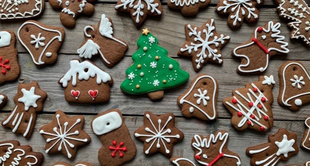 Healthy gingerbread cookies at holiday office party