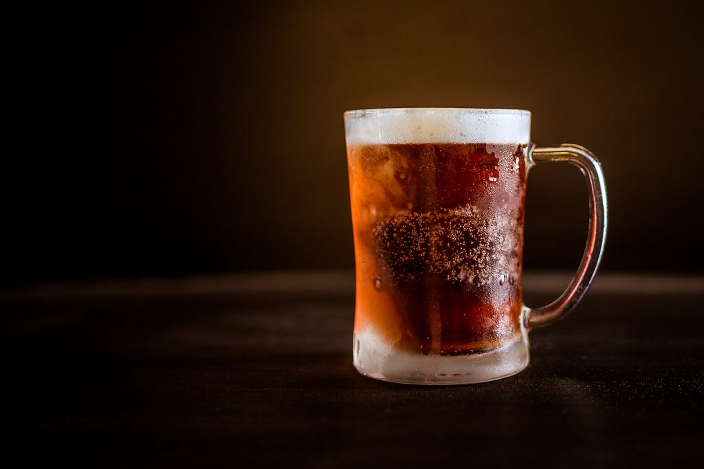 Beer in frosted mug