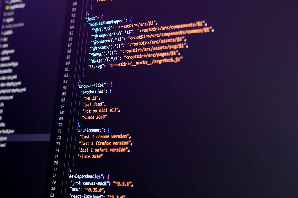 A raw JSON file shown in Microsoft Visual Studio Code.