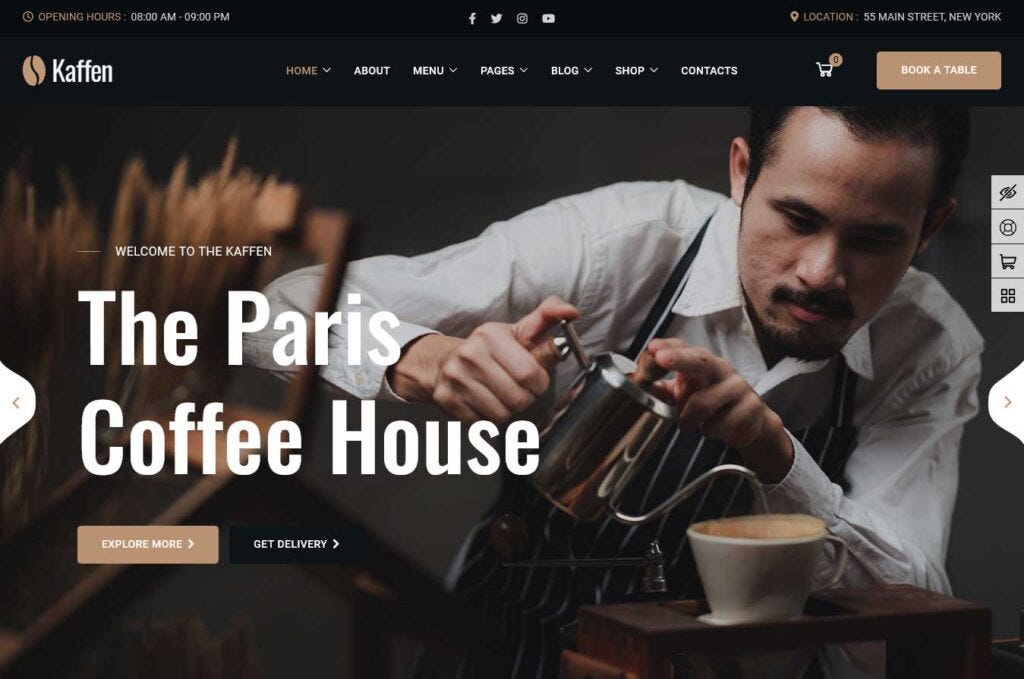 Coffee Shop WordPress Theme