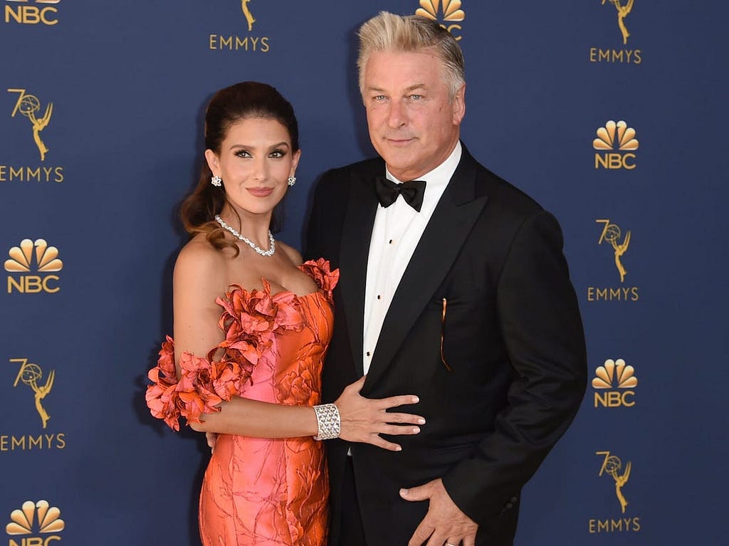 Hilaria and Alec Baldwin at the 2018 Emmy Awards.