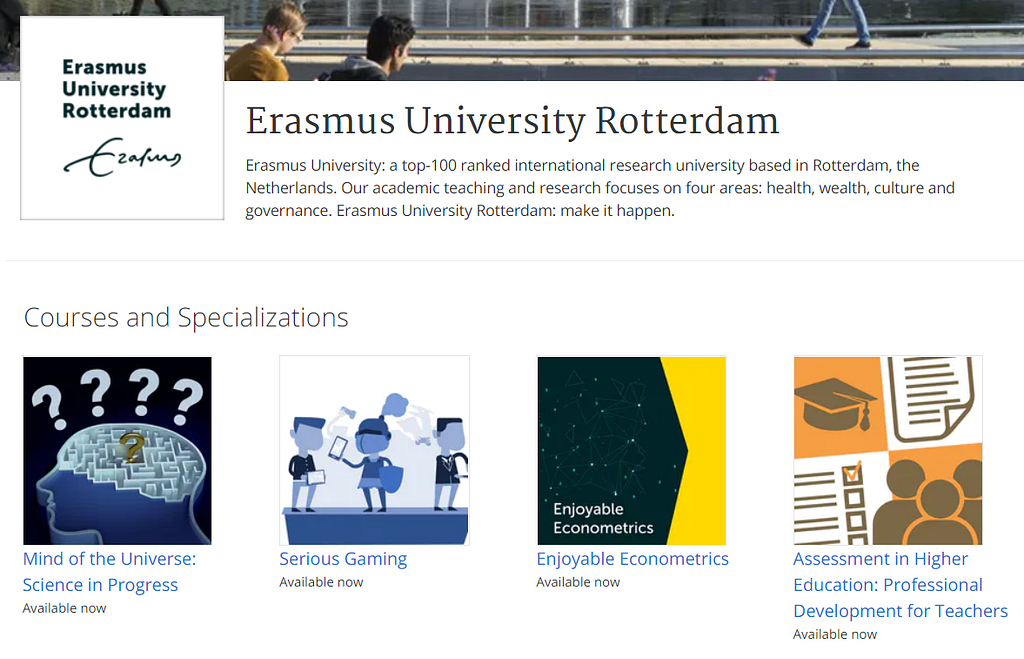 Courses by Erasmus University, Rotterdam on Coursera