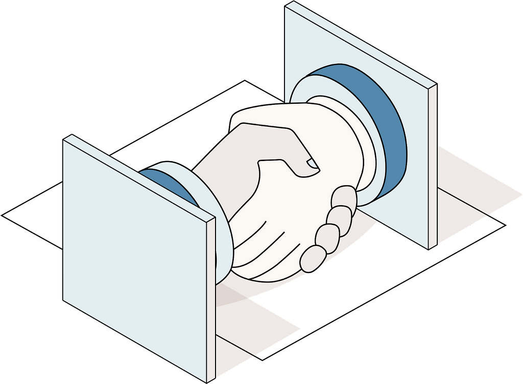 Handshake demonstrating trust