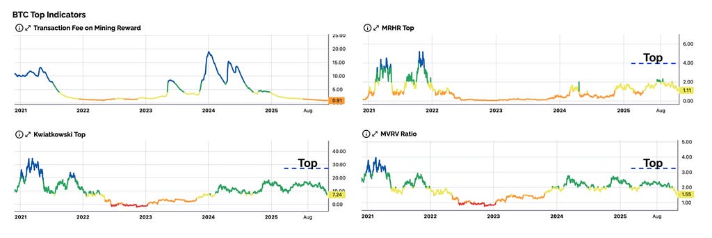 BTC Top Indicator Charts
