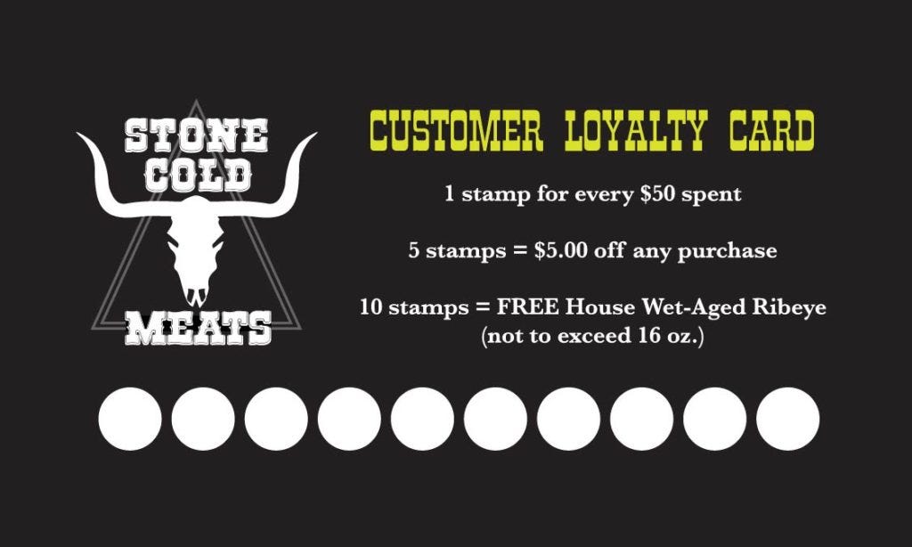 Starting a business loyalty card example