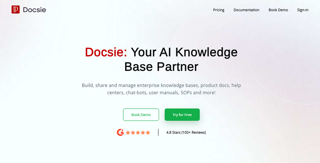 docsie homepage