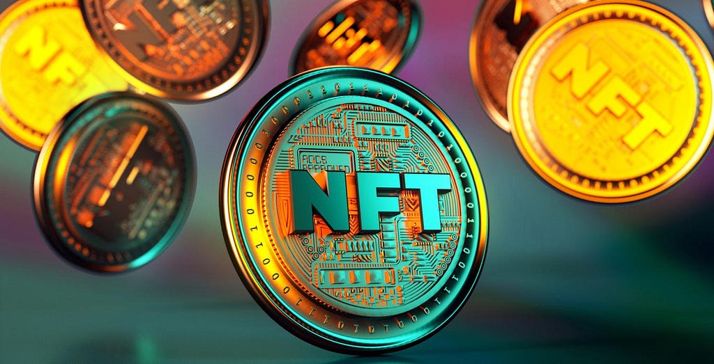 An NFT trademark engraved on a Crypto coin