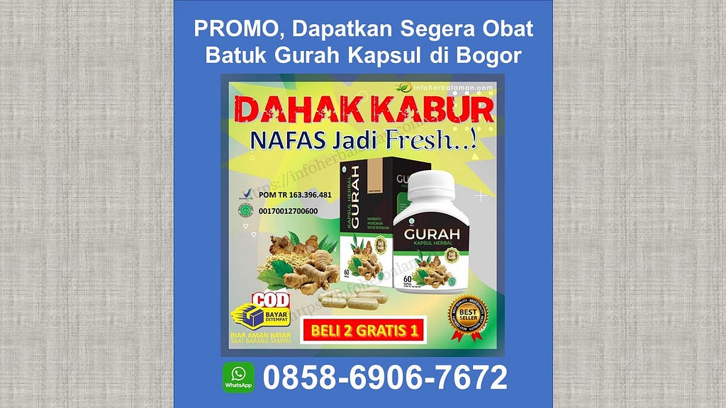 PROMO,Dapatkan Segera Obat Batuk Gurah Kapsul di Bogor WA 0858–6906–7672