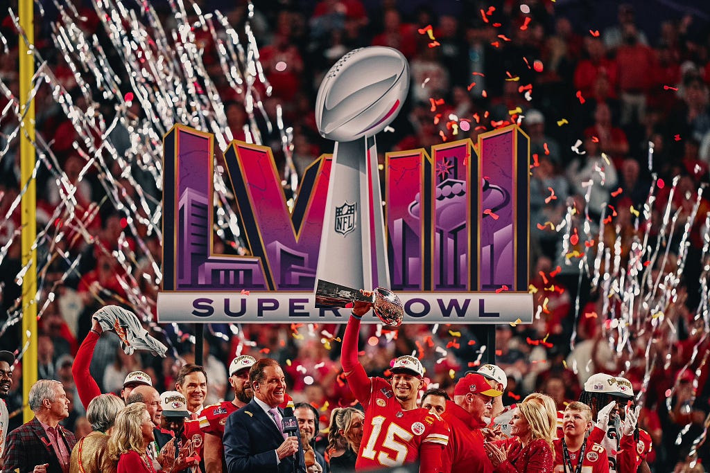 Kansas City Chiefs were victorious, defeating the San Francisco 49ers 25–22 in overtime, winning their third Super Bowl title in five years.