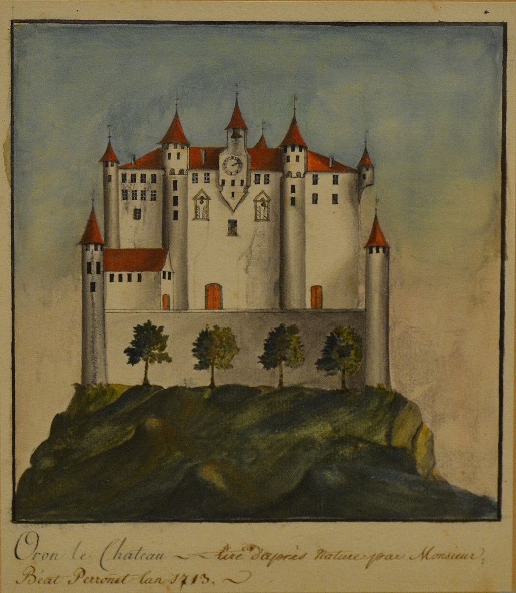 Castel of Oron, att. Beat Peronnet, circa 1713
