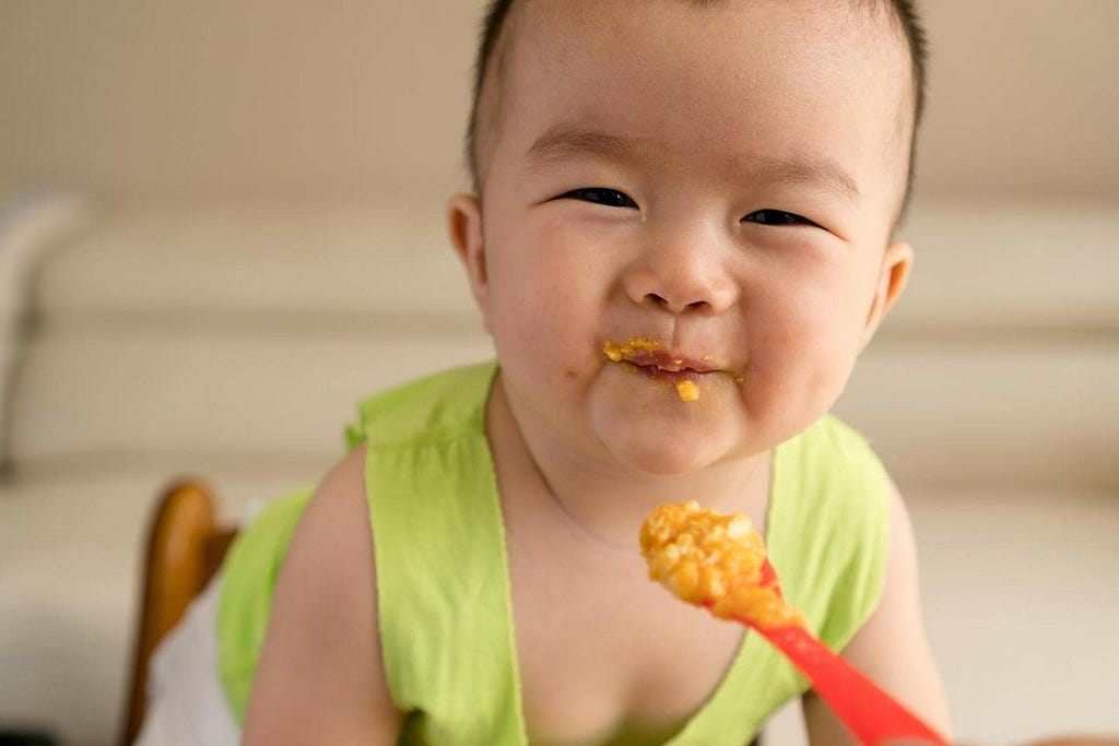 cute baby eating
