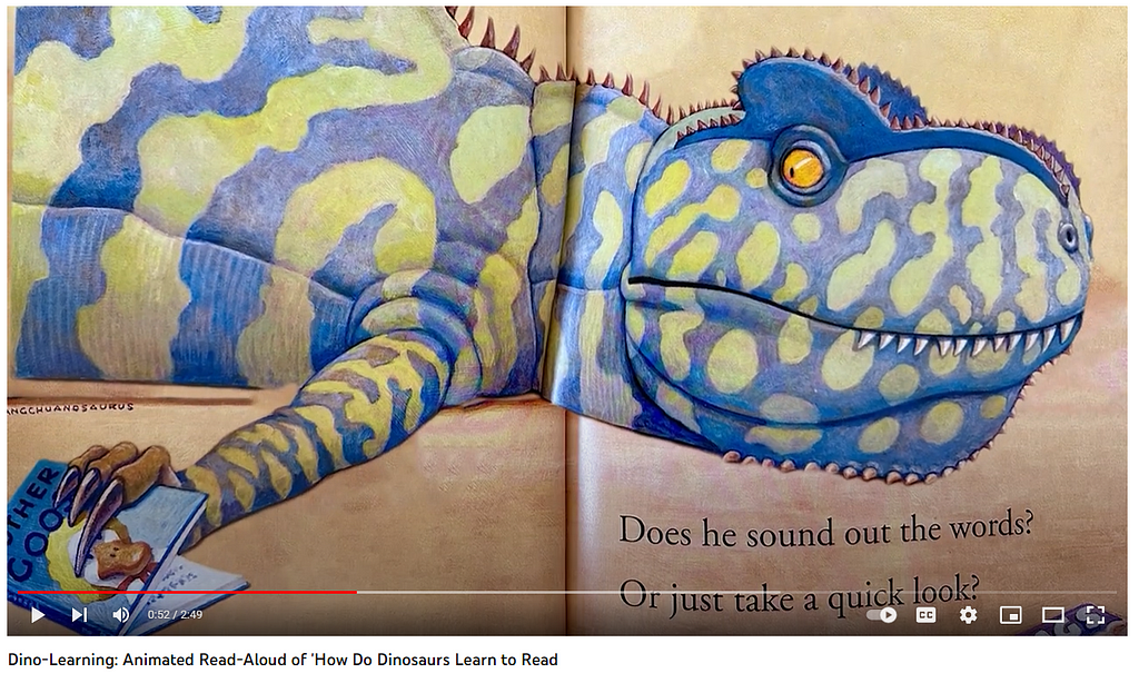 Dino-Learning: Animated Read-Aloud of ‘How Do Dinosaurs Learn to Read