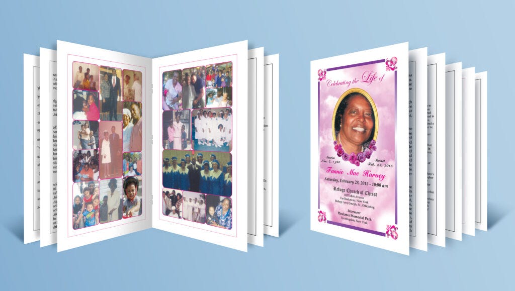 We offer high-quality standard booklet printing in an affordable price. Our small letter size booklets from Funeral Printers are of the size 5.5 x 8.5