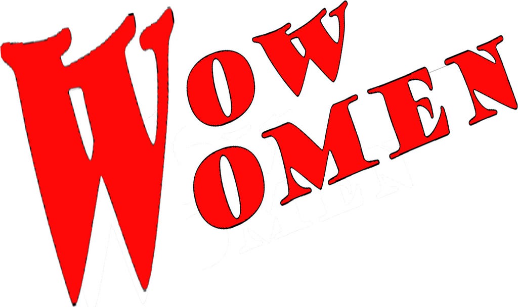 Red-lettered type says Wow Women