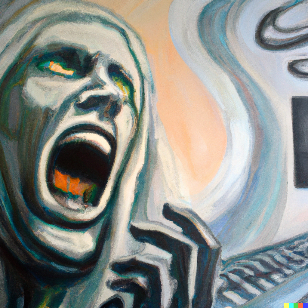 Dall-E prompt: “An oil painting of ‘The Scream’ by Munch, in contemplation of understanding technology risk”