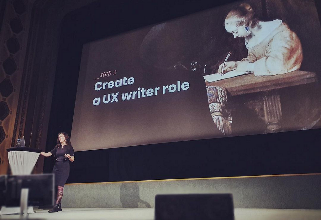 Explaining the importance of UX writing at WebExpo 2019