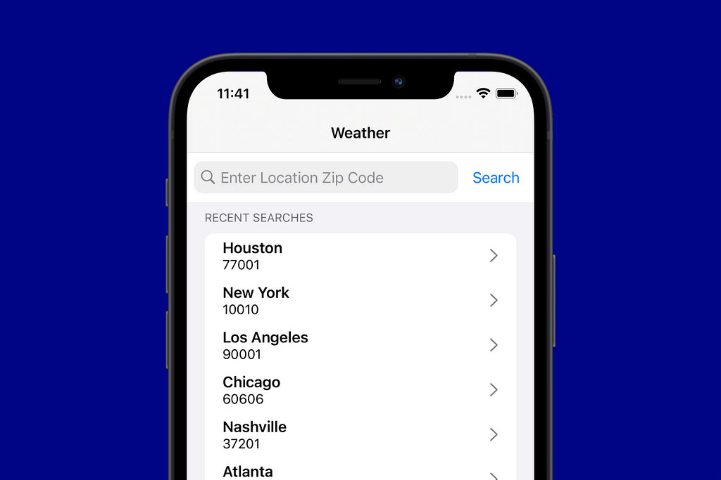 Weather App Preview