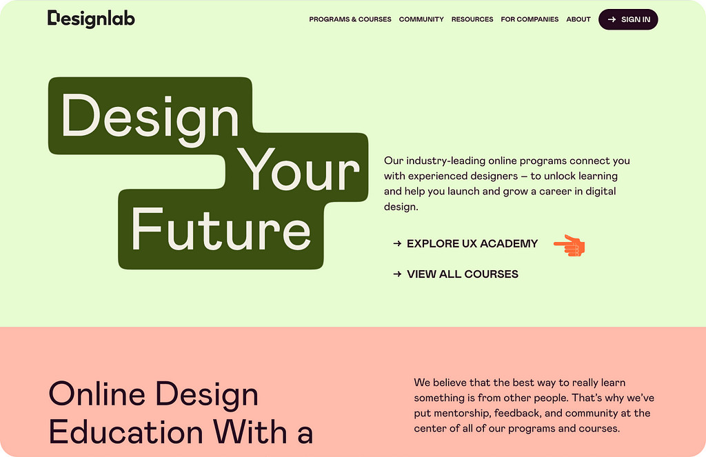 DesignLab home page