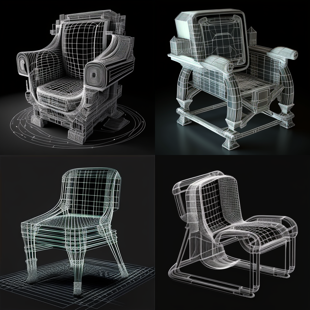 chairs, scan lines