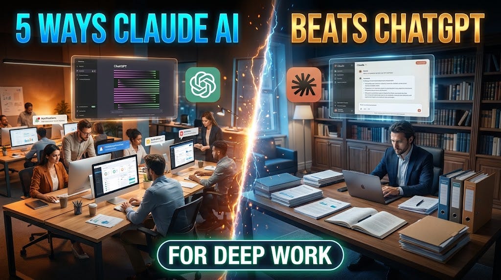 5 Ways Claude AI Is Better Than ChatGPT for Deep Work