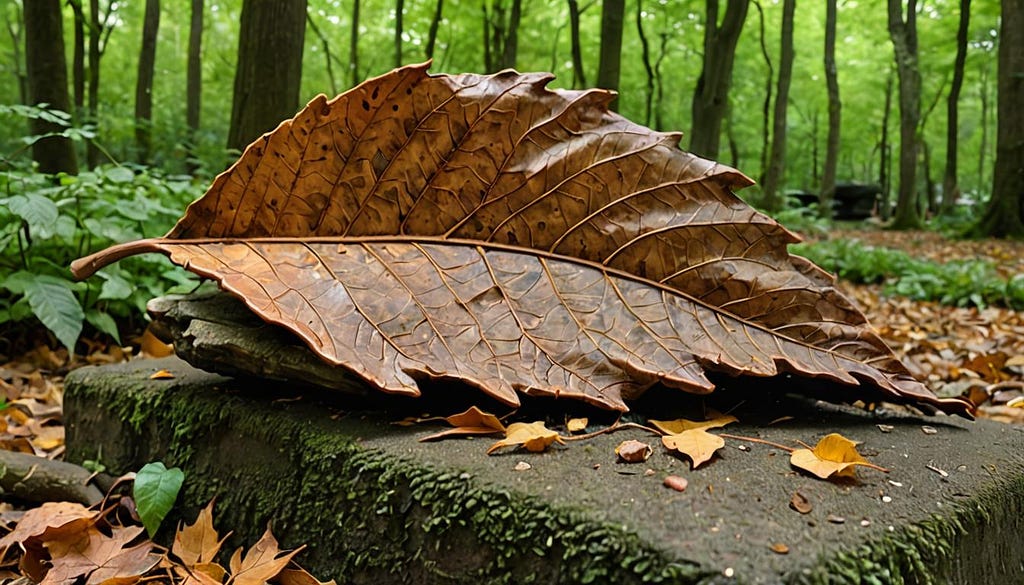 Close-up of a fallen Autumn leaf