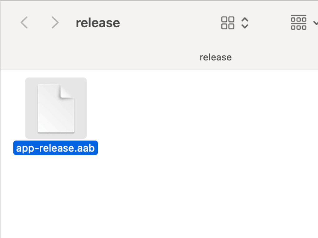 the AAB file is created in the ‘app > release’ directory