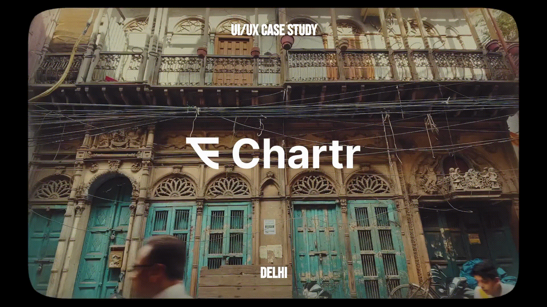 GIF showing Old Delhi crowd that has Chartr branding on it, UI/UX case study