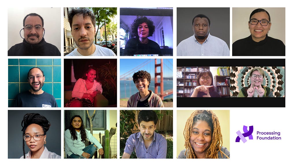 A banner image of the 2022 Processing Fellows and Teaching fellows, 14 smiling people.