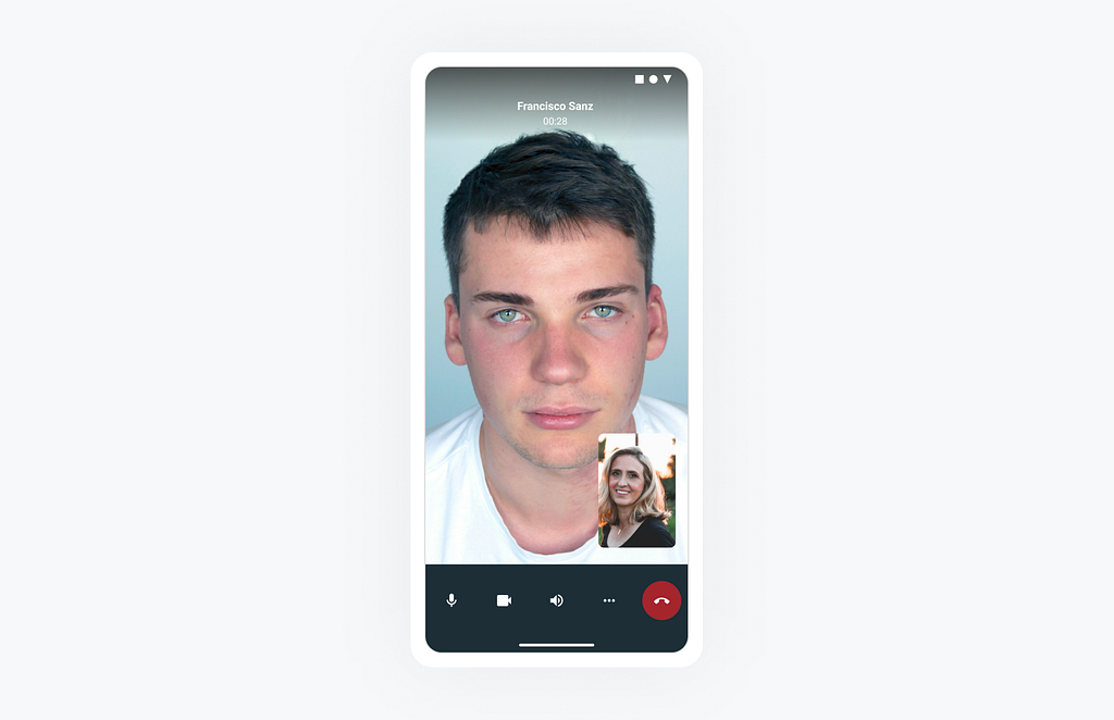 Video call prototype where 2 people are speaking to each other